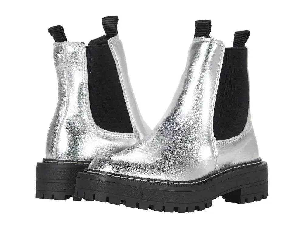 SAM EDELMAN GIRLS LAGUNA MINI CHELSEA BOOT, SOFT SILVER, 4 BIG KID